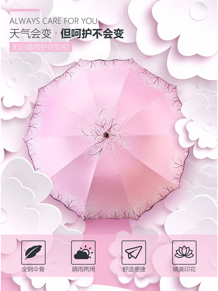 双人折叠大号晴雨两用雨伞