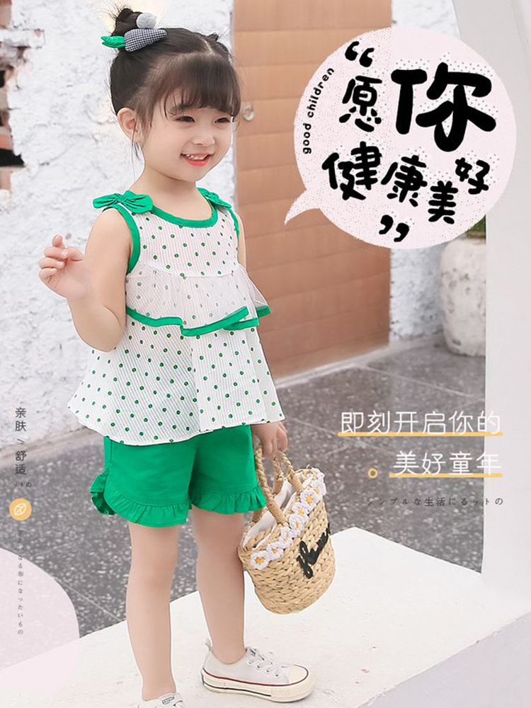 童装夏季网纱花边套装